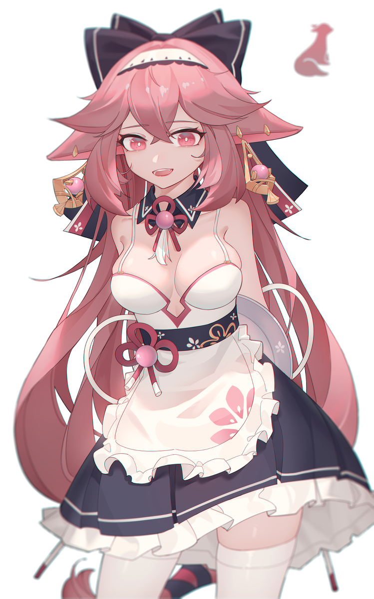 This is a pixiv picture whose title is 女仆装八重神子.