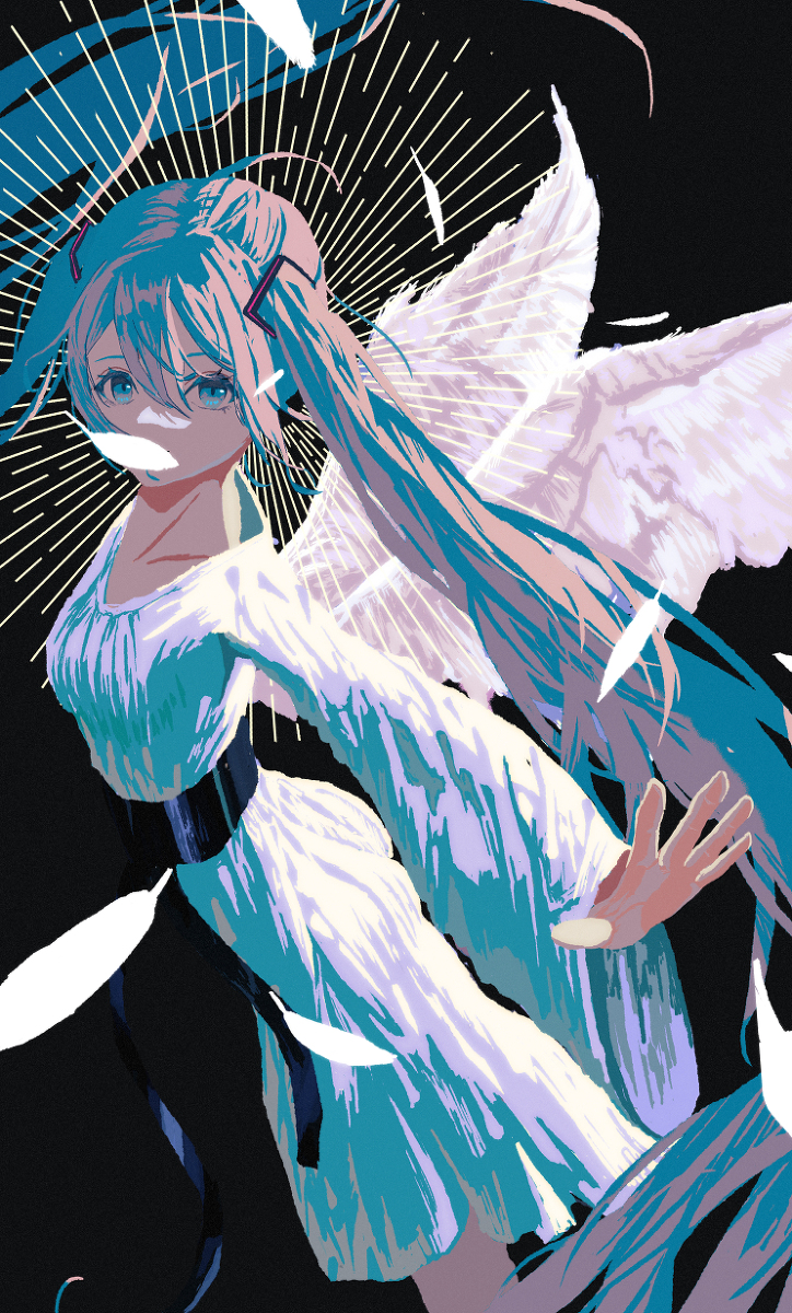 This is a pixiv picture whose title is Angel Miku.