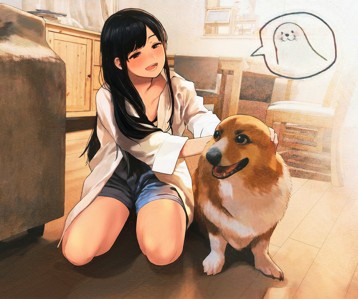 This is a pixiv picture whose title is 犬耳であそぼう.
