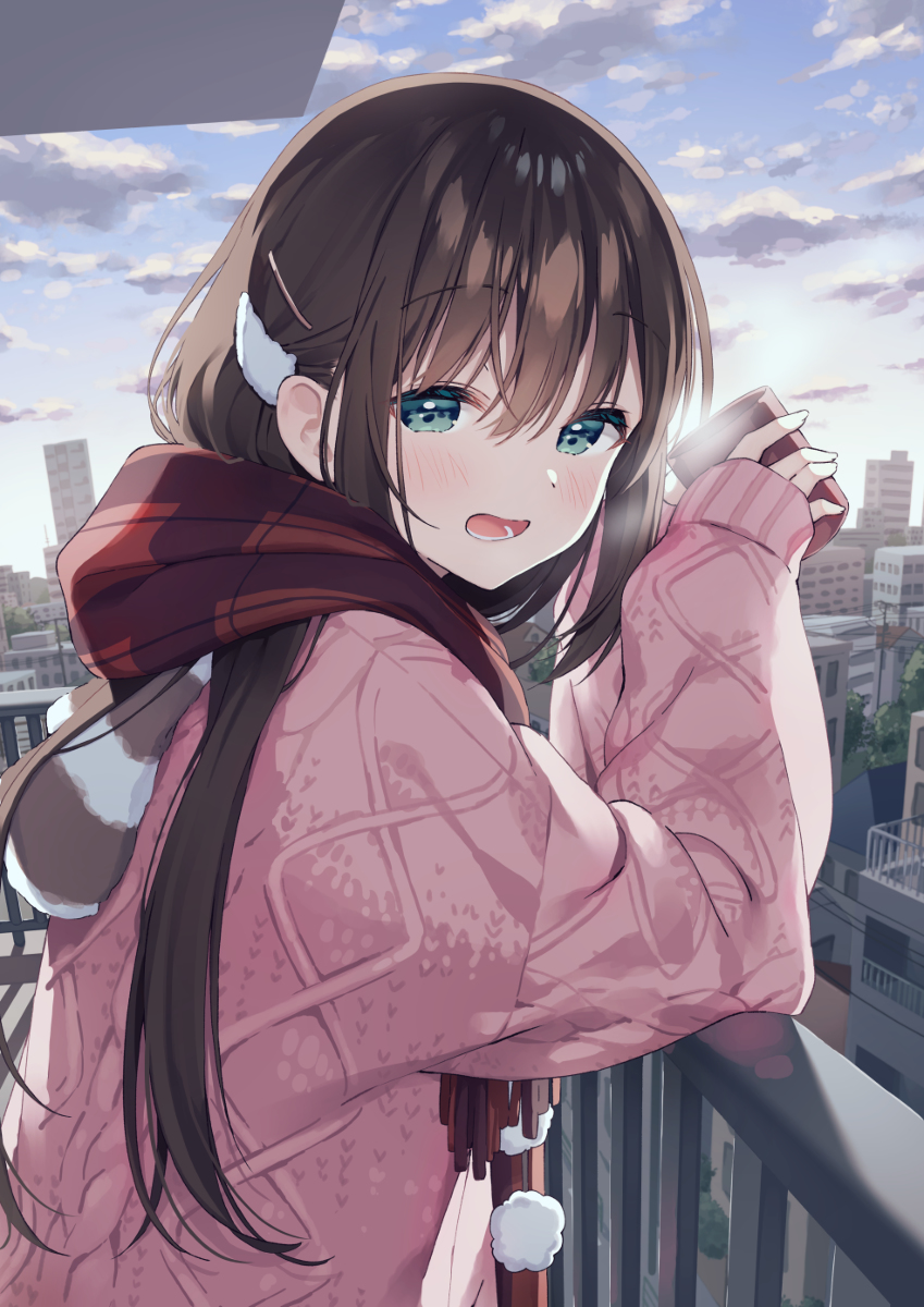 This is a pixiv picture whose title is 「さむいね」.