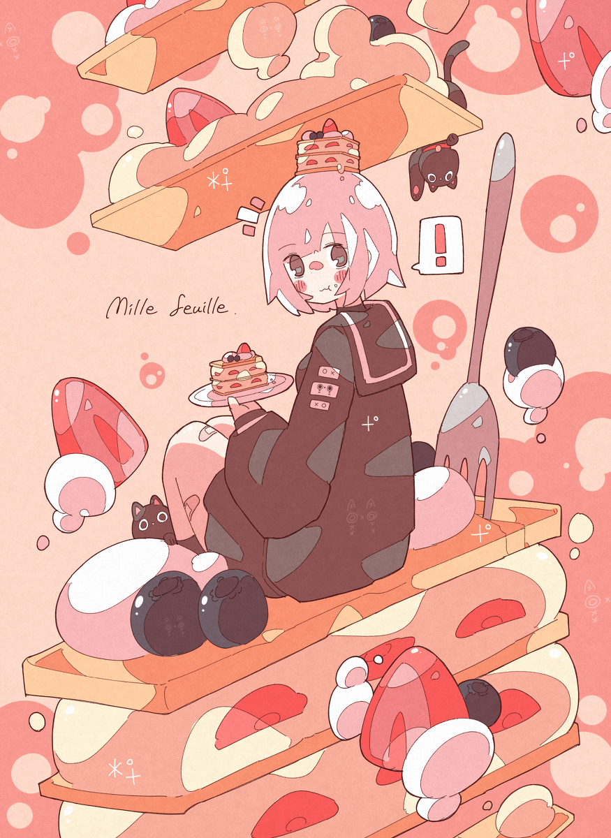 This is a pixiv picture whose title is 「ミルフィーユ系女子🍰」.