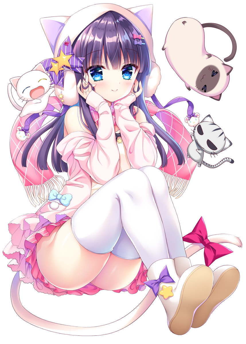 This is a pixiv picture whose title is 愛莉とにゃんこ.