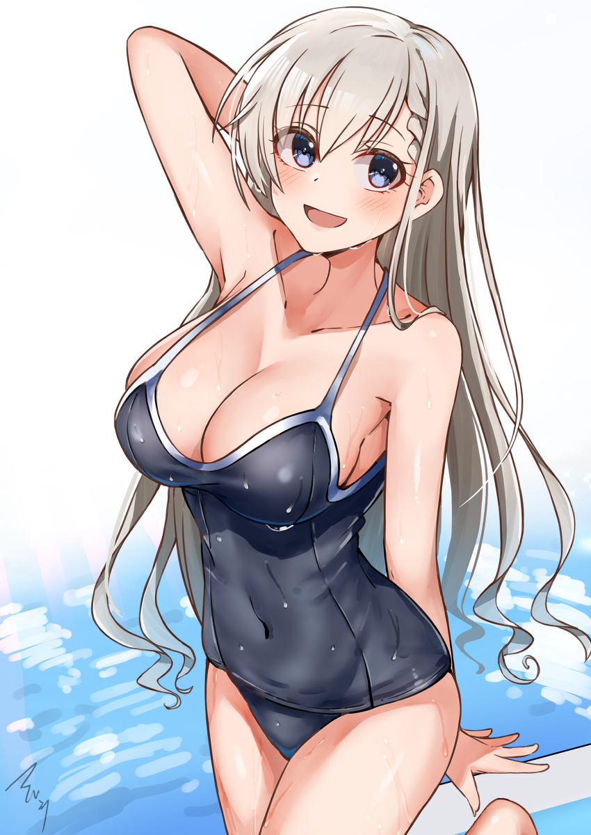 This is a pixiv picture whose title is 成長期スク水久川颯.