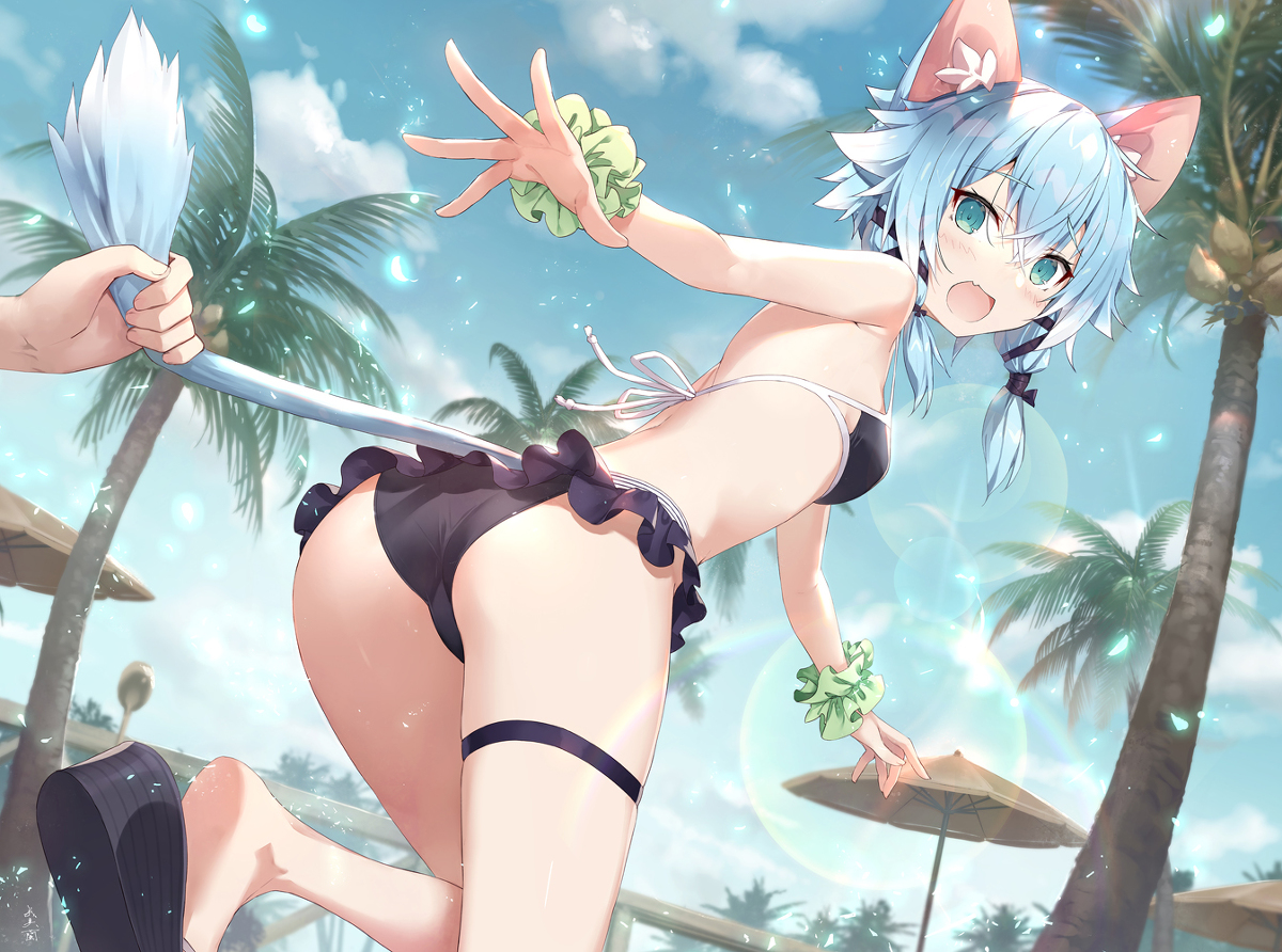 This is a pixiv picture whose title is シノン（水着）.