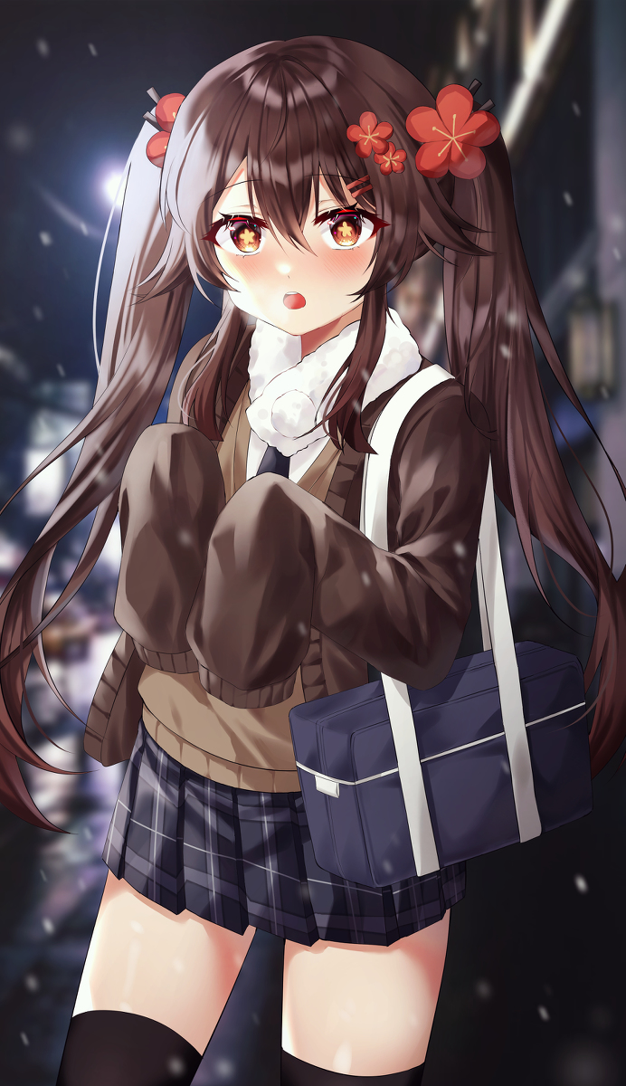This is a pixiv picture whose title is 胡桃 JK.