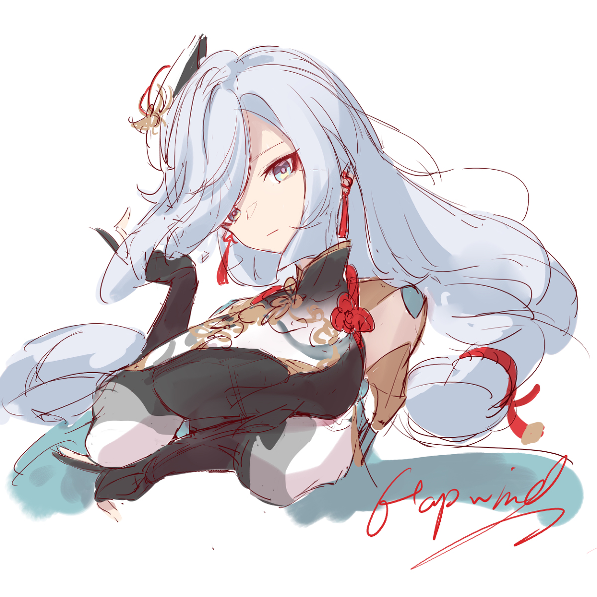 This is a pixiv picture whose title is 申鹤.