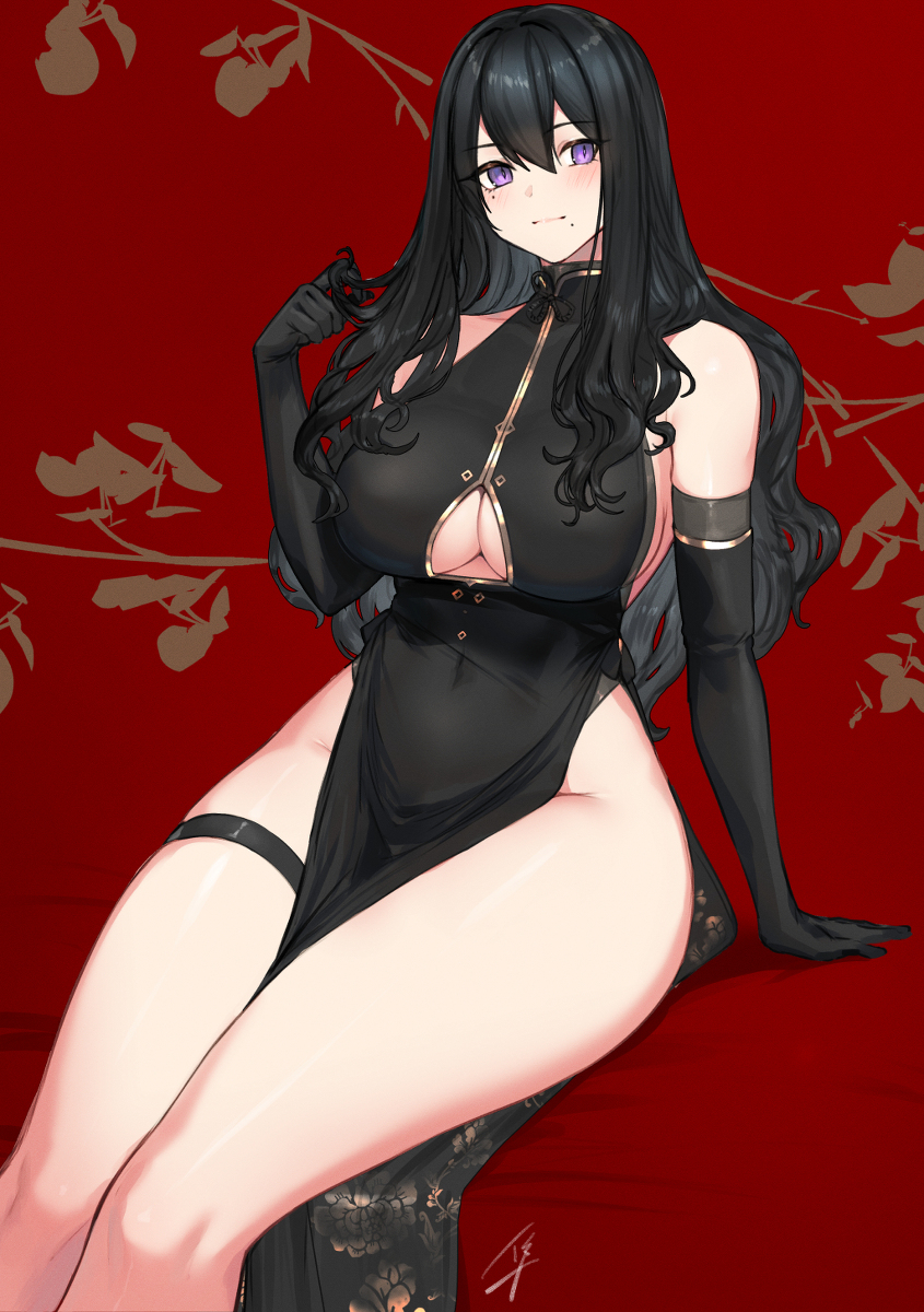 This is a pixiv picture whose title is 🖤.