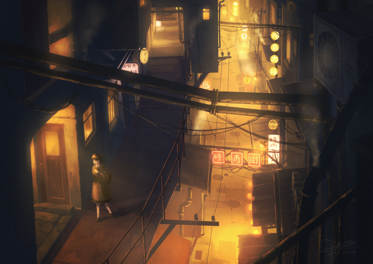 This is a pixiv picture whose title is たまにはいつもと違う道を通って.
