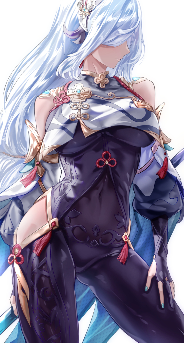 This is a pixiv picture whose title is 申鶴.