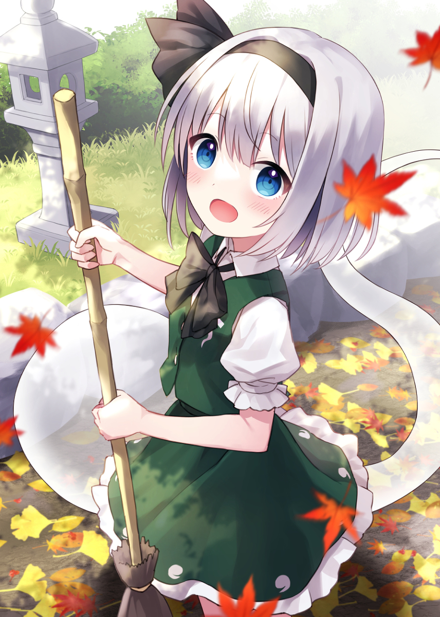 This is a pixiv picture whose title is 庭師の日の妖夢ちゃん.