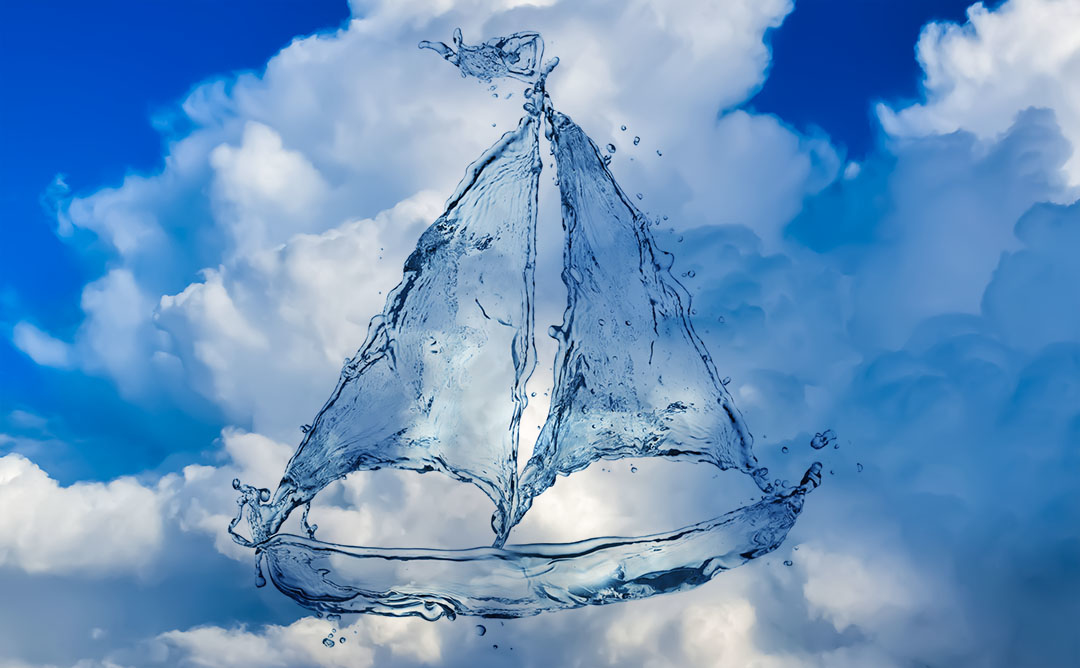 This is a pixiv picture whose title is 水のヨット.