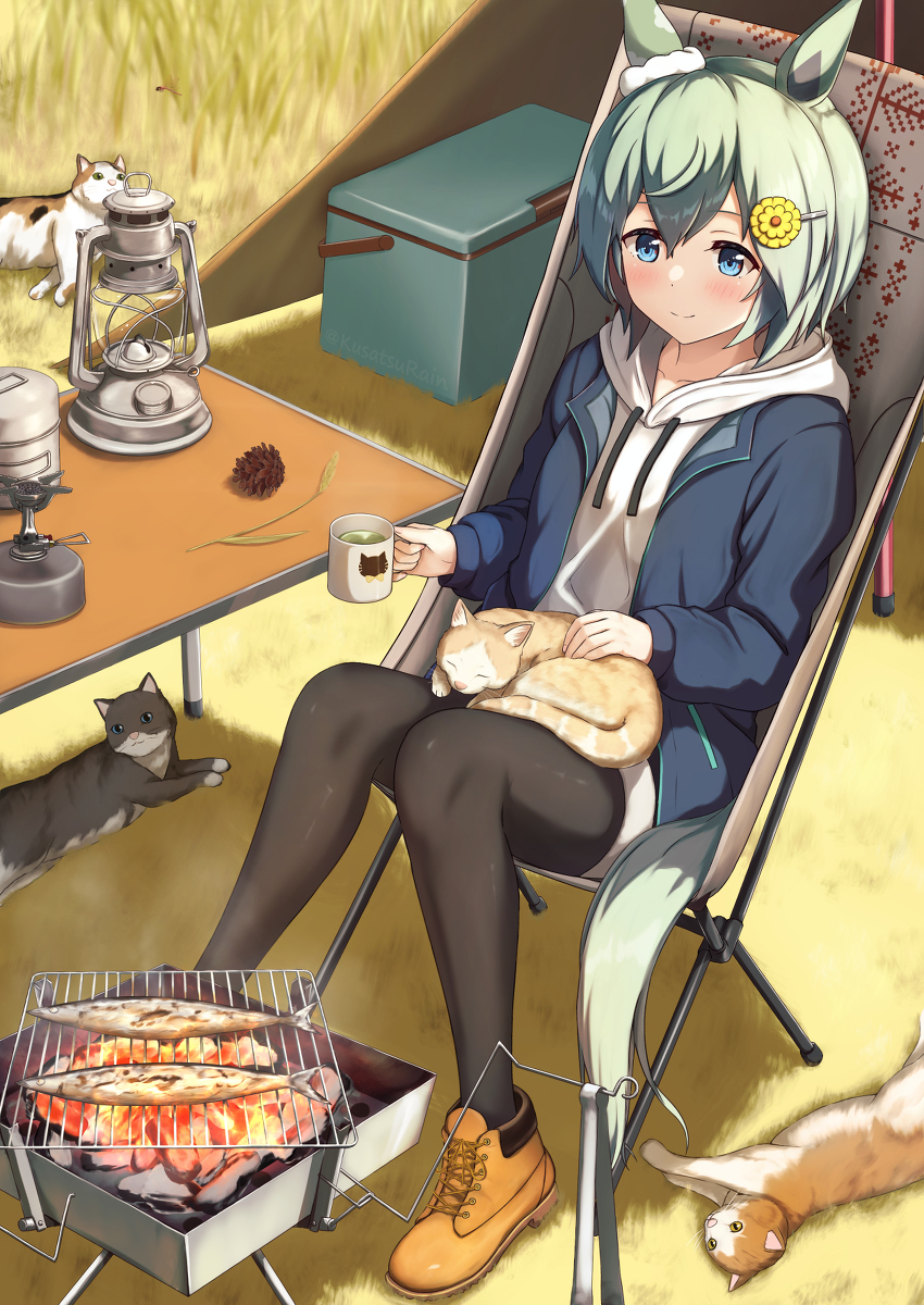 This is a pixiv picture whose title is 秋のセイちゃんキャンプ.