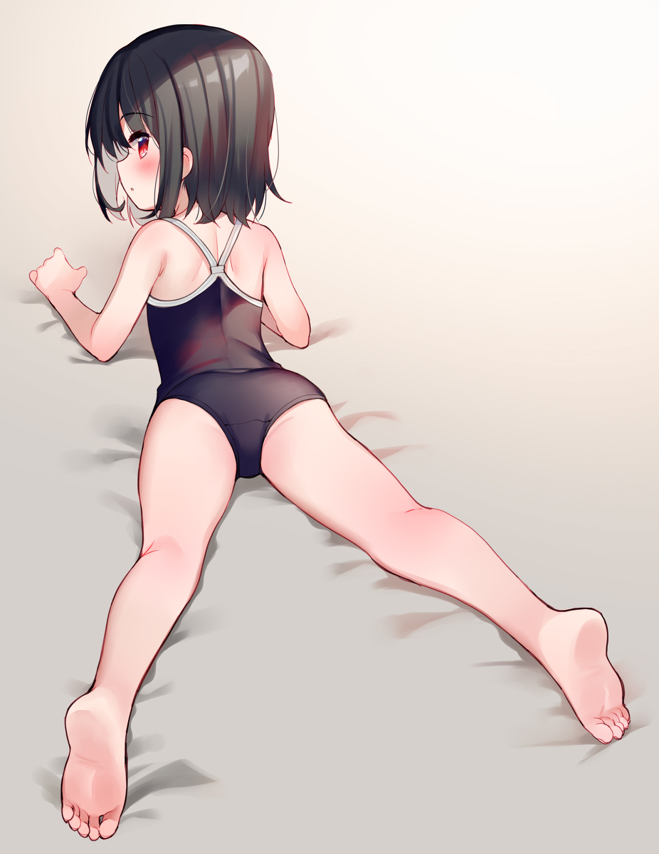 This is a pixiv picture whose title is スク水.