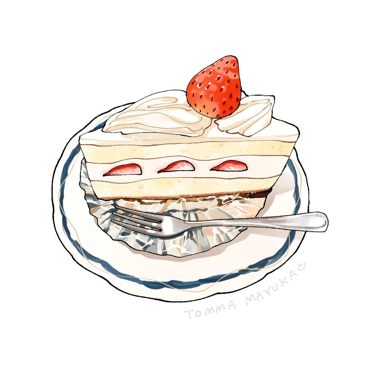 This is a pixiv picture whose title is ショートケーキ.