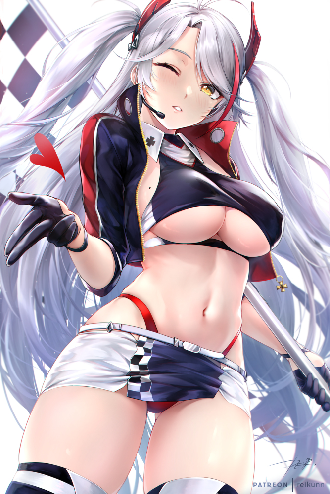 This is a pixiv picture whose title is レースクイーンなプリンツ・オイゲン.