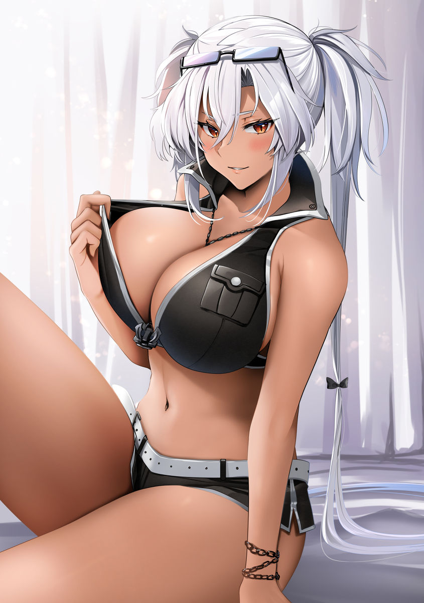 This is a pixiv picture whose title is 此処が気になるのか？.