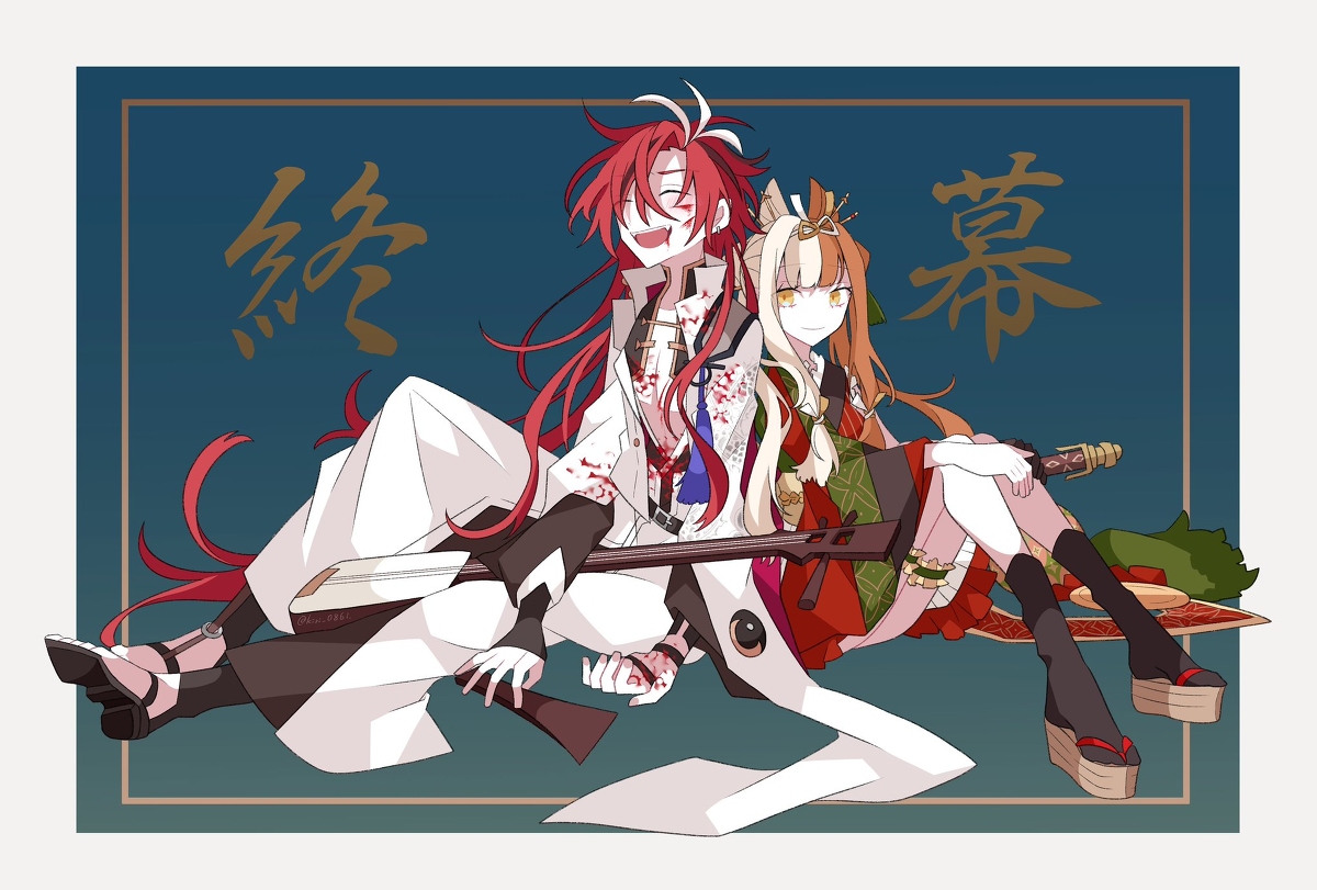 This is a pixiv picture whose title is 維新の英雄と踊り子.