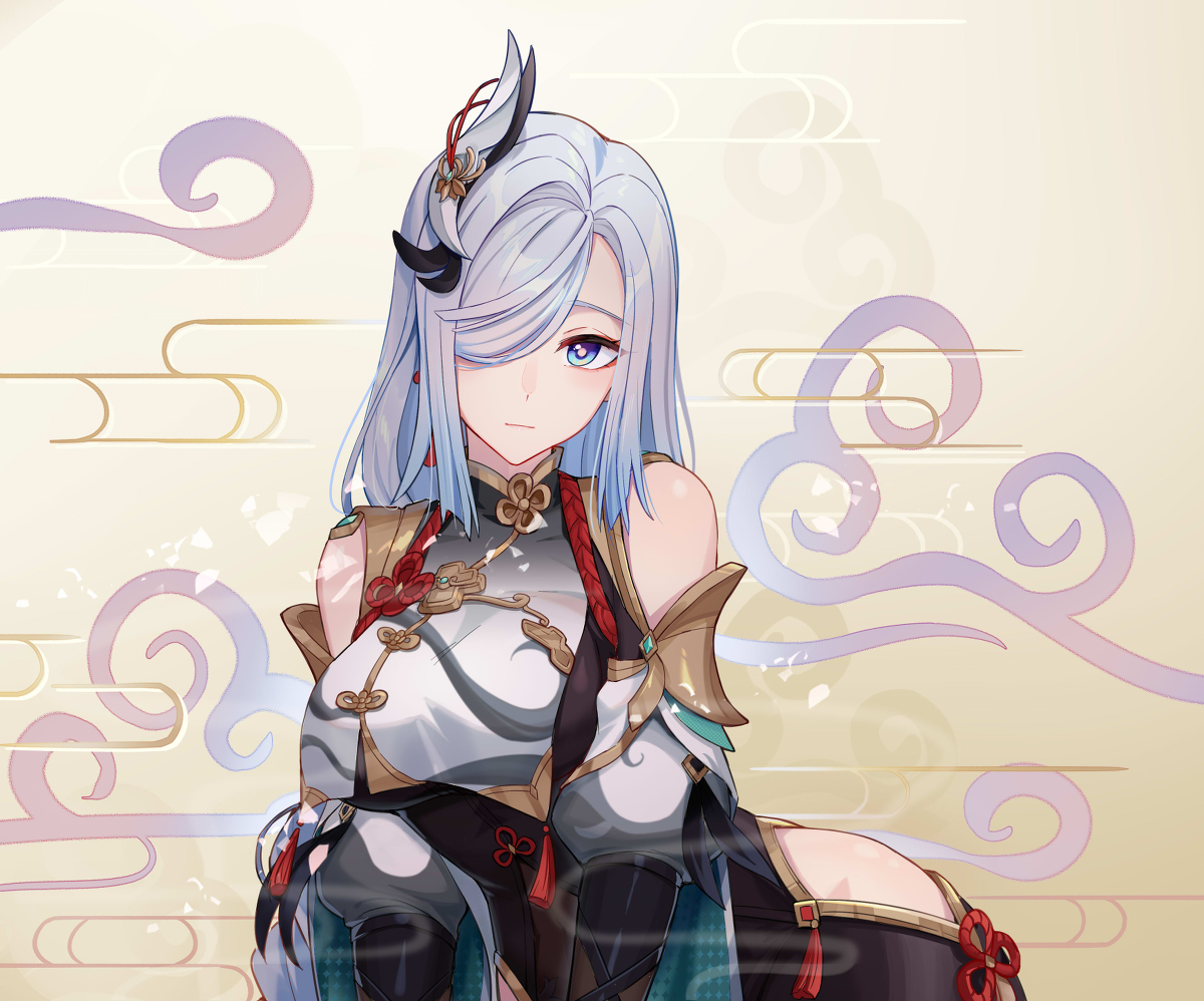 This is a pixiv picture whose title is 申鹤.