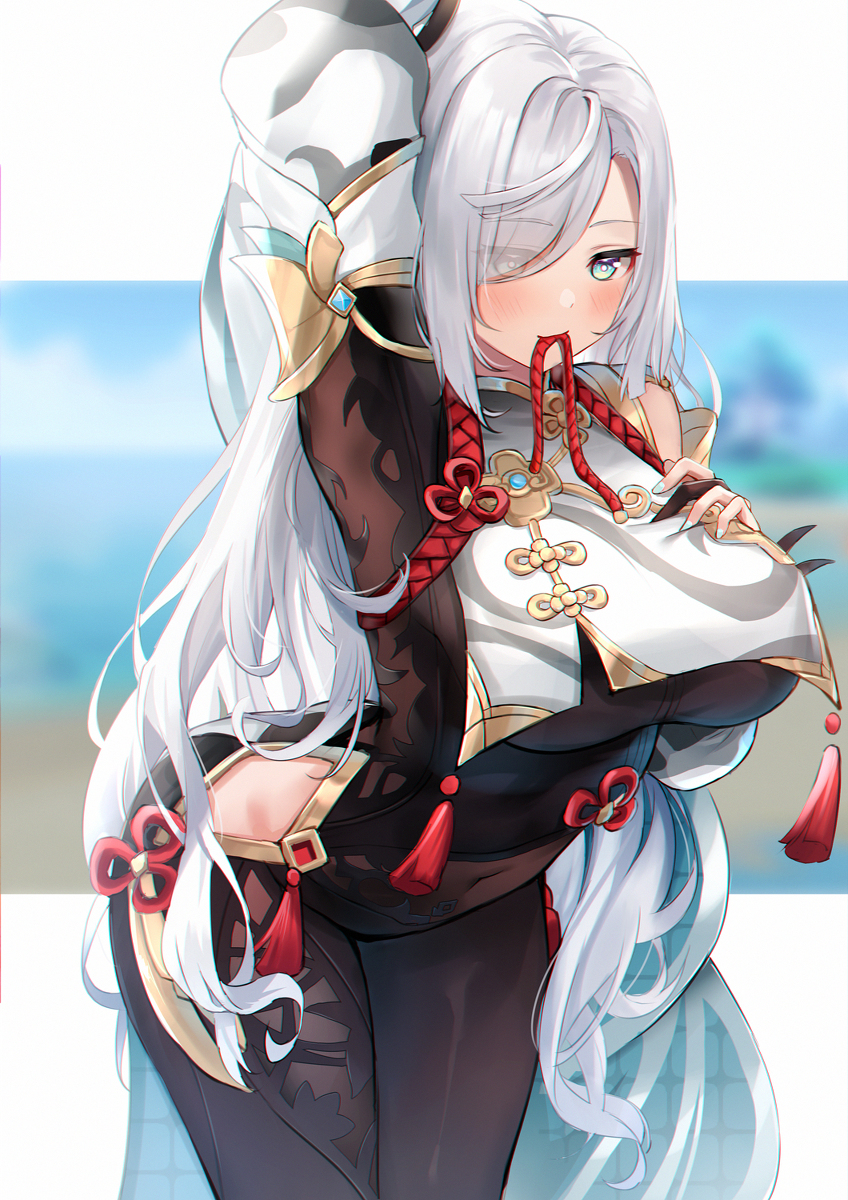 This is a pixiv picture whose title is 申鶴.