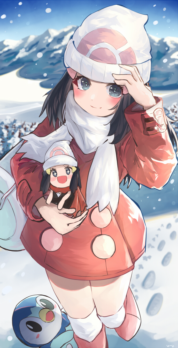 This is a pixiv picture whose title is ヒカリちゃんと雪山を行く(^o^).