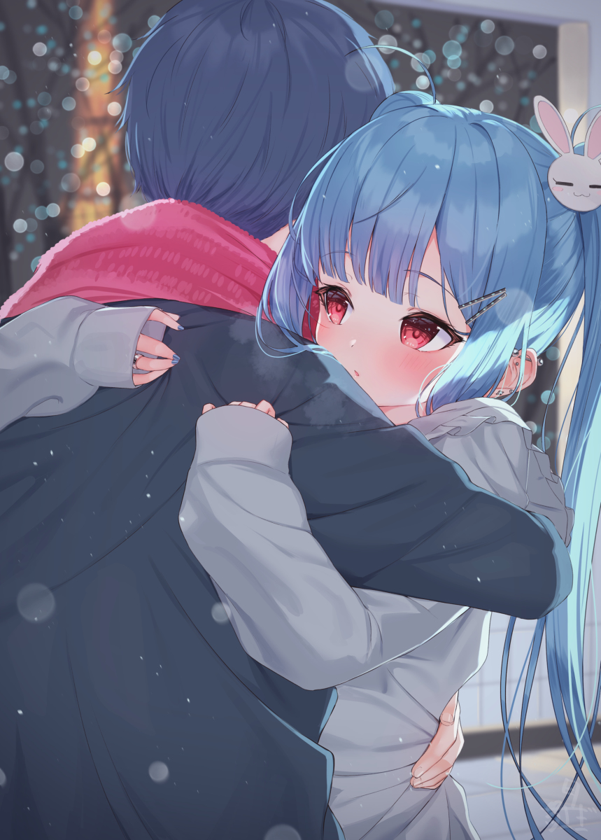 This is a pixiv picture whose title is 「ん、どうしたの…？なんで泣いてるの…？」.