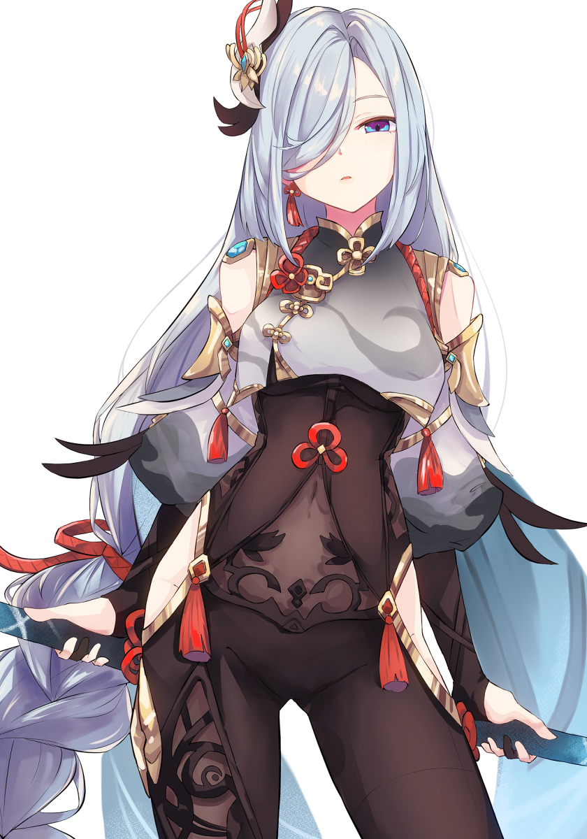 This is a pixiv picture whose title is 申鶴.