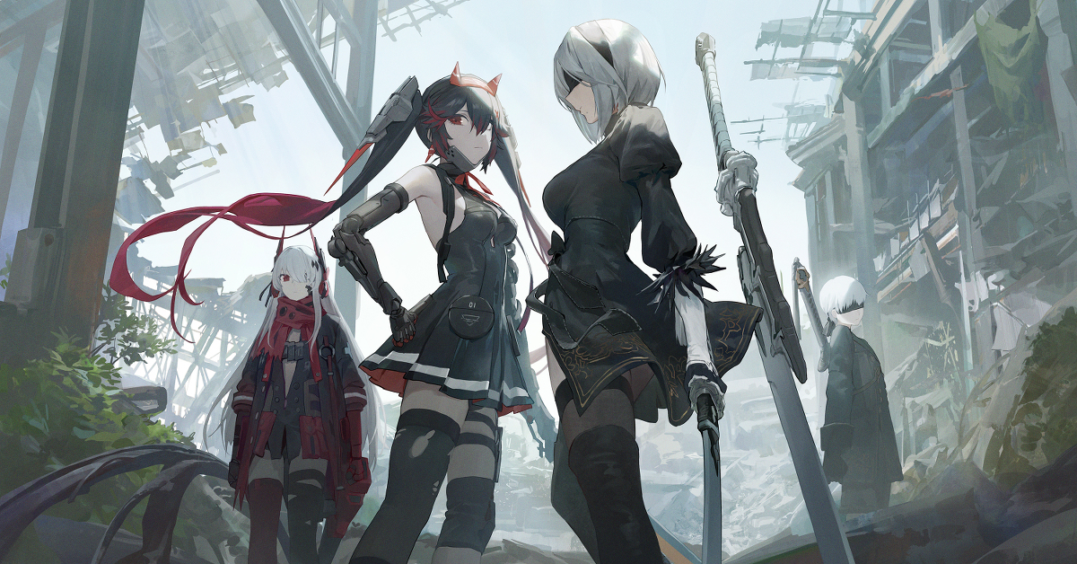 This is a pixiv picture whose title is パニグレ×NieR:Automata.