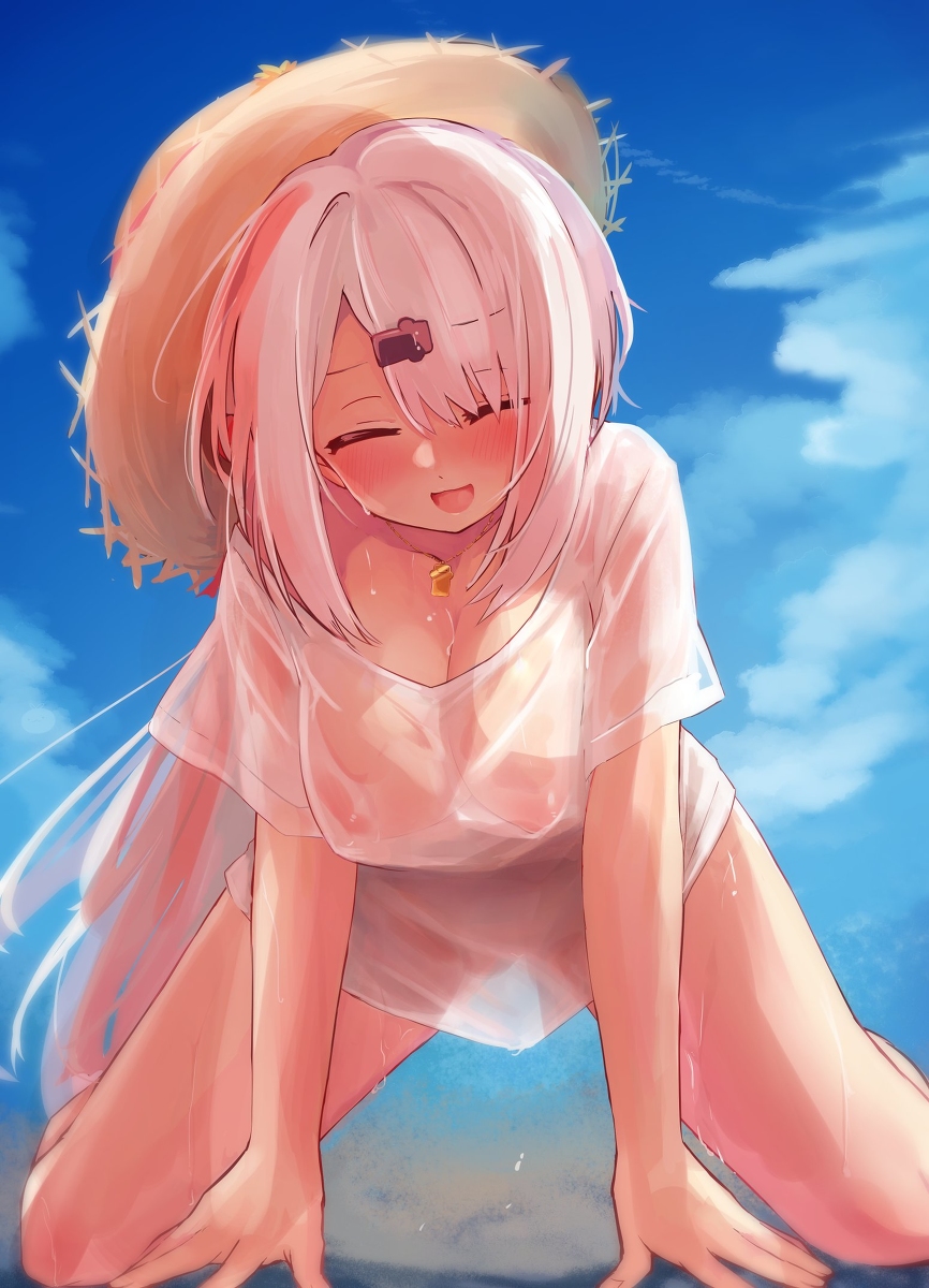 This is a pixiv picture whose title is 濡れTの思い出.