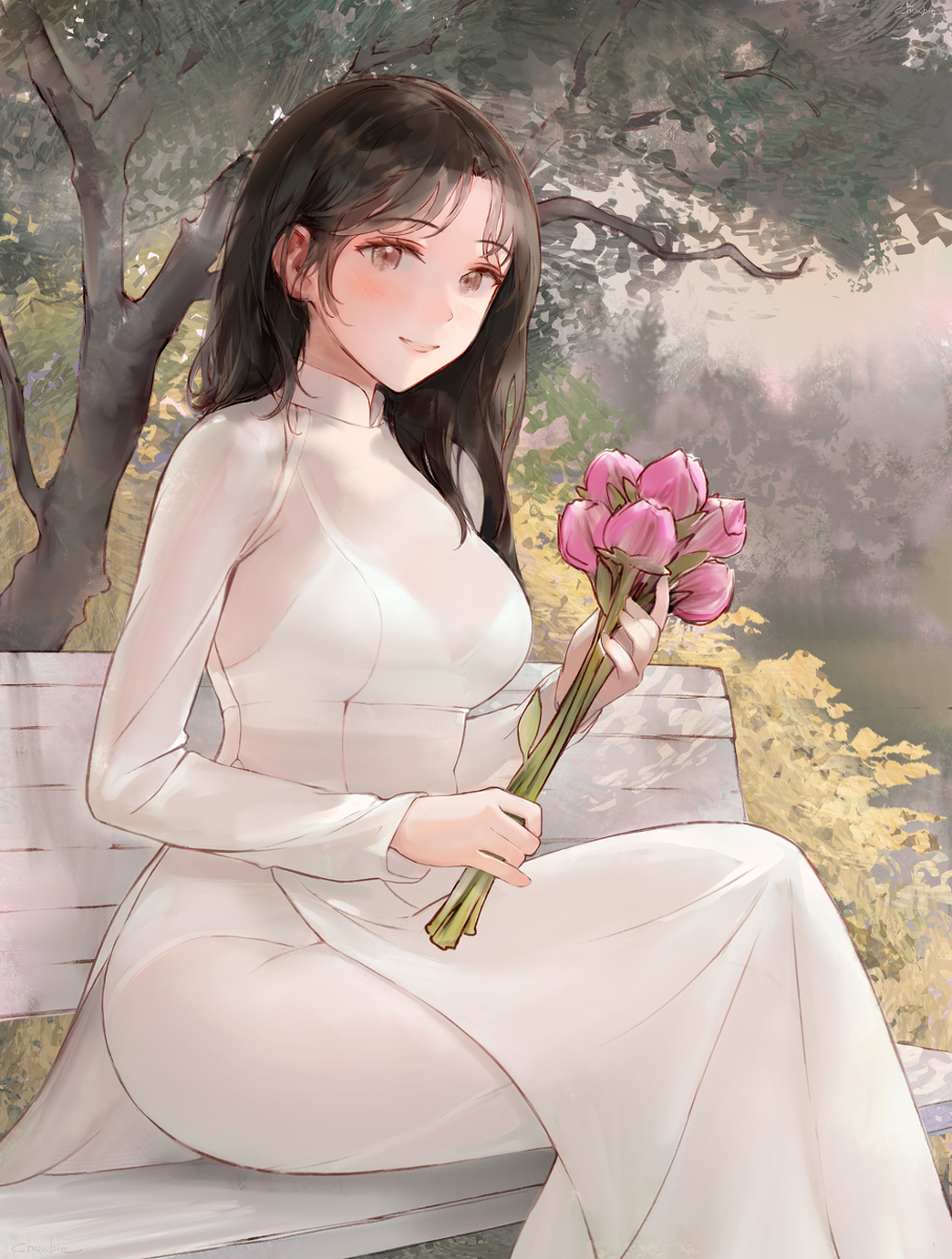 This is a pixiv picture whose title is Ao Dai.