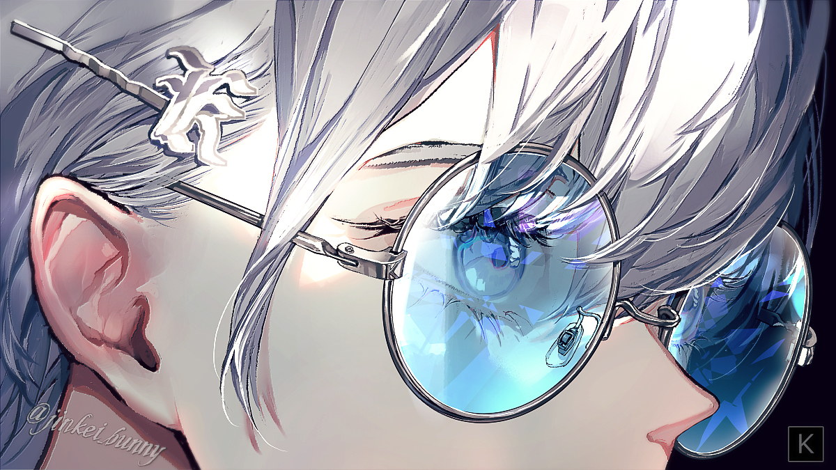 This is a pixiv picture whose title is 👓.
