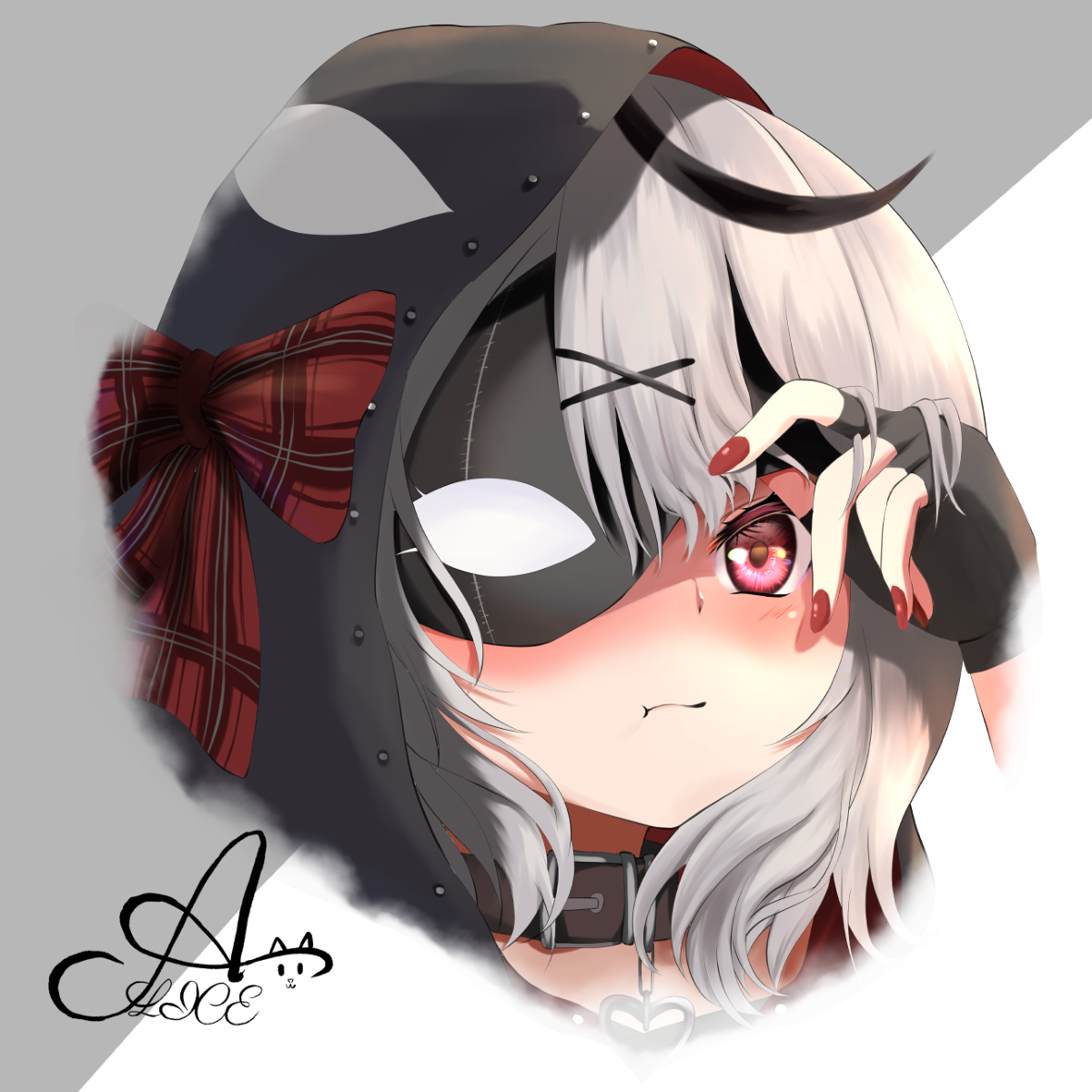 This is a pixiv picture whose title is ちょっとだけ素顔を見せてあげる.