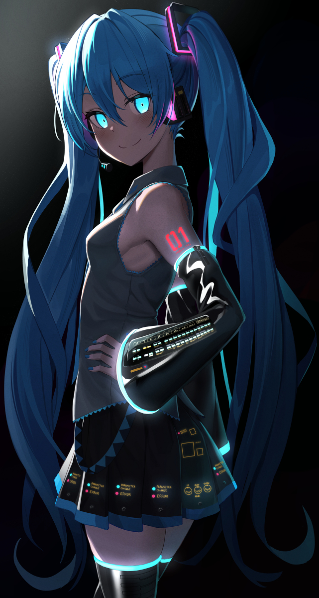 This is a pixiv picture whose title is Miku.