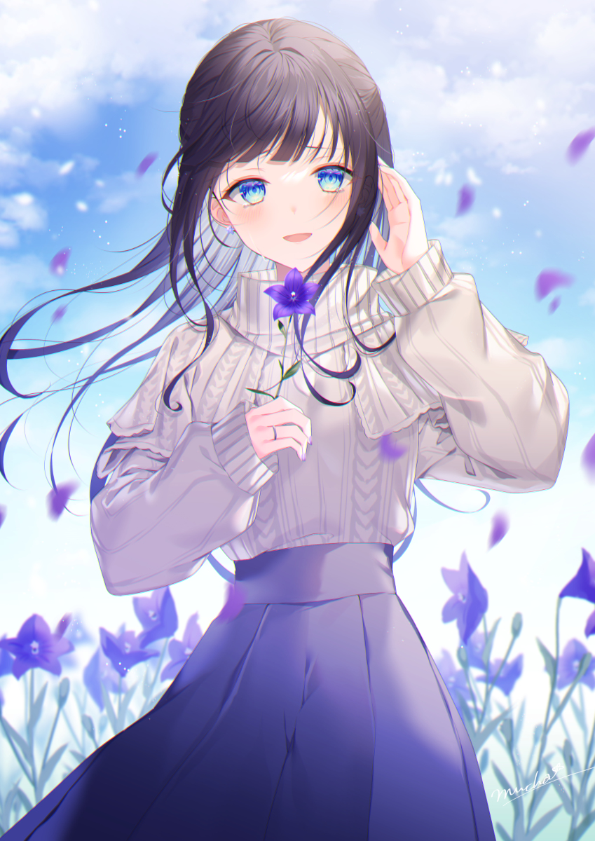 This is a pixiv picture whose title is 桔梗.