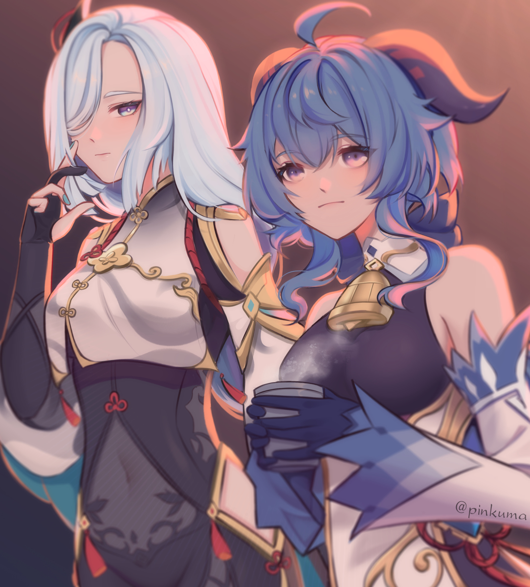 This is a pixiv picture whose title is Shenhe and Ganyu.