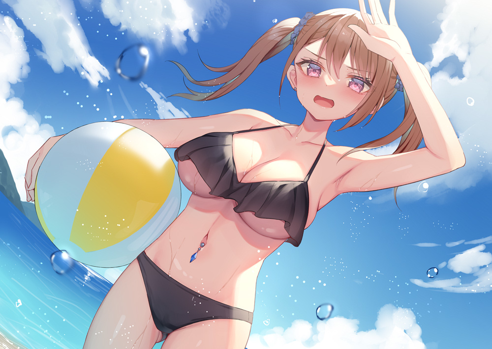 This is a pixiv picture whose title is ビーチギャル.