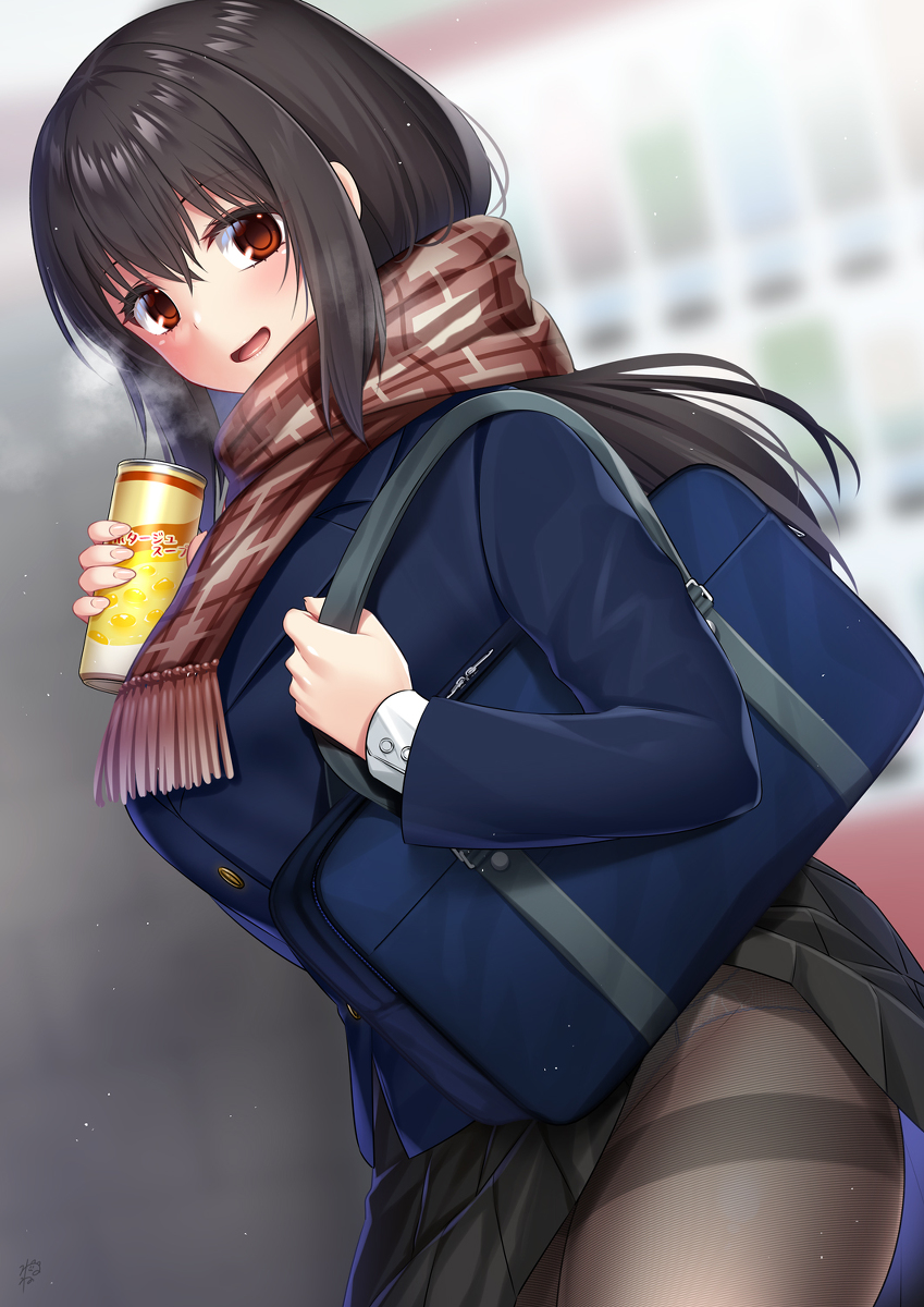 This is a pixiv picture whose title is 寒いのは気温のせいだけじゃないことに気づいていない女子.