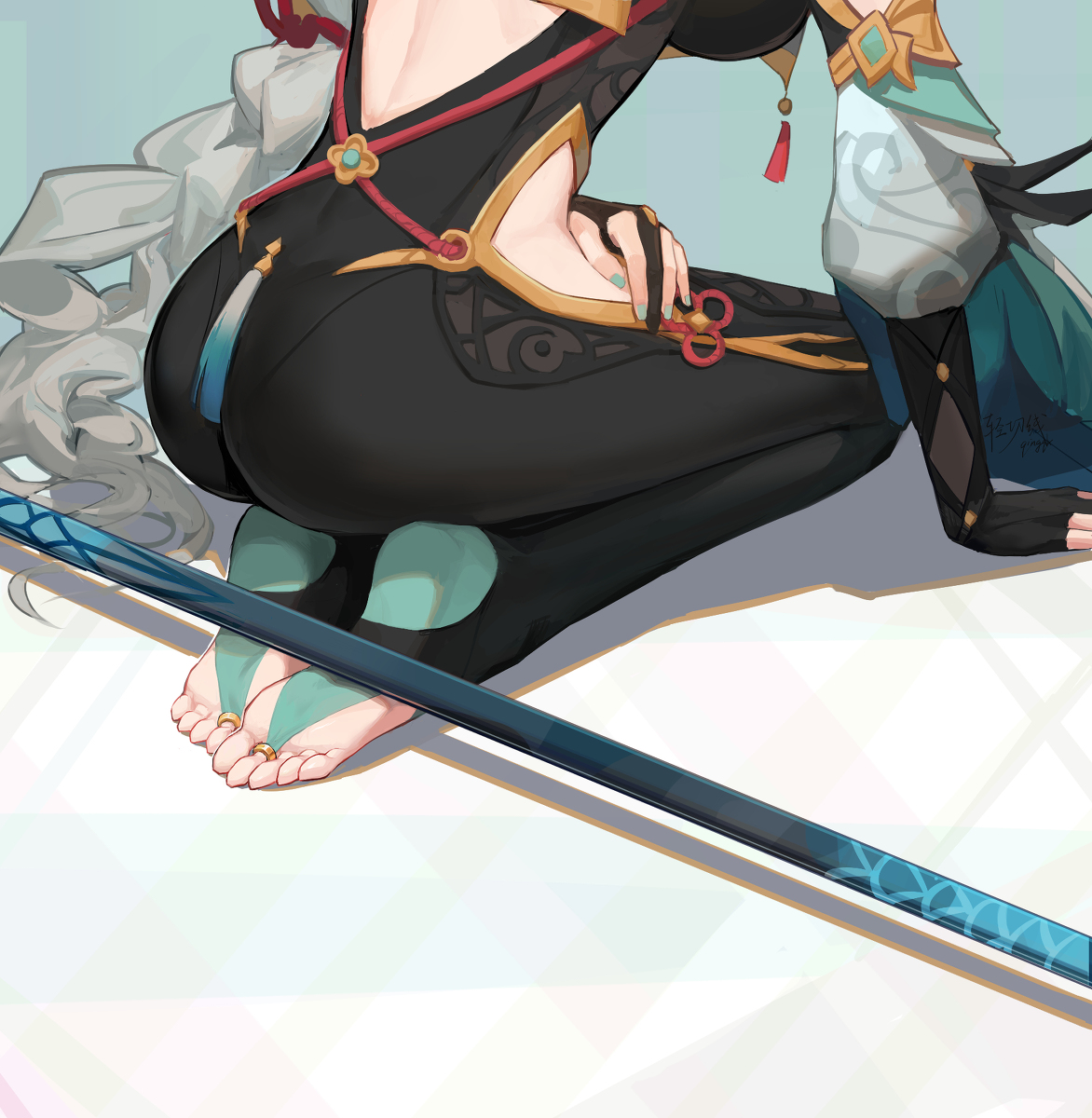 This is a pixiv picture whose title is 申鹤.