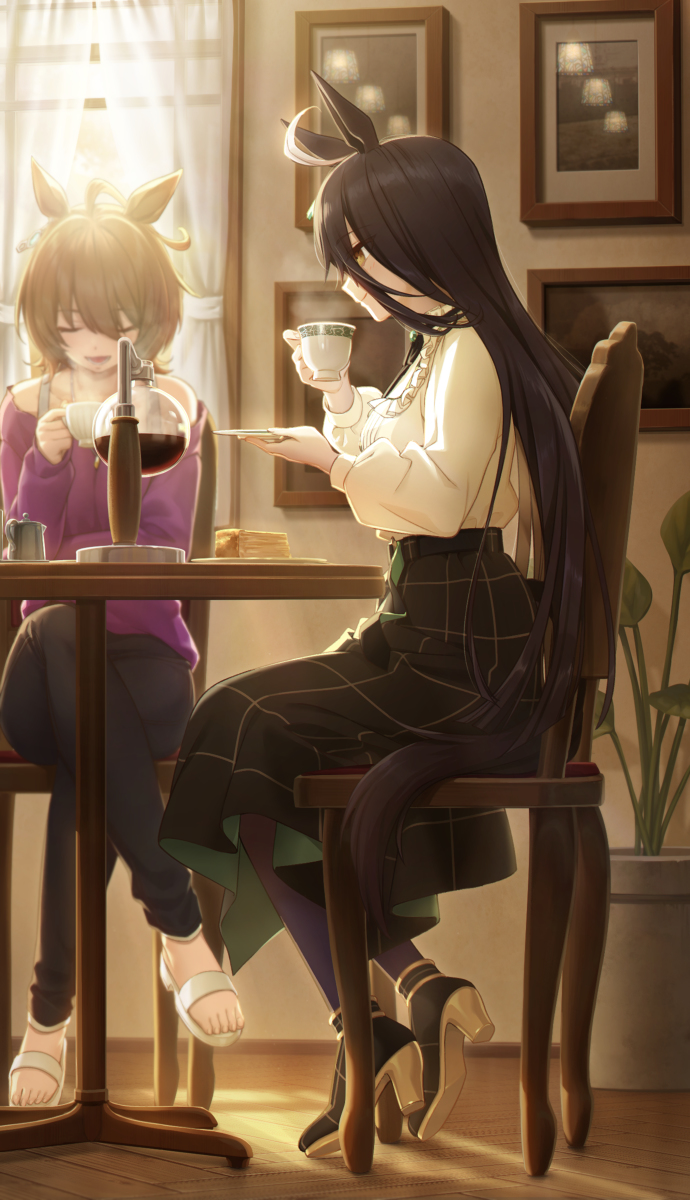 This is a pixiv picture whose title is カフェのとある休日.