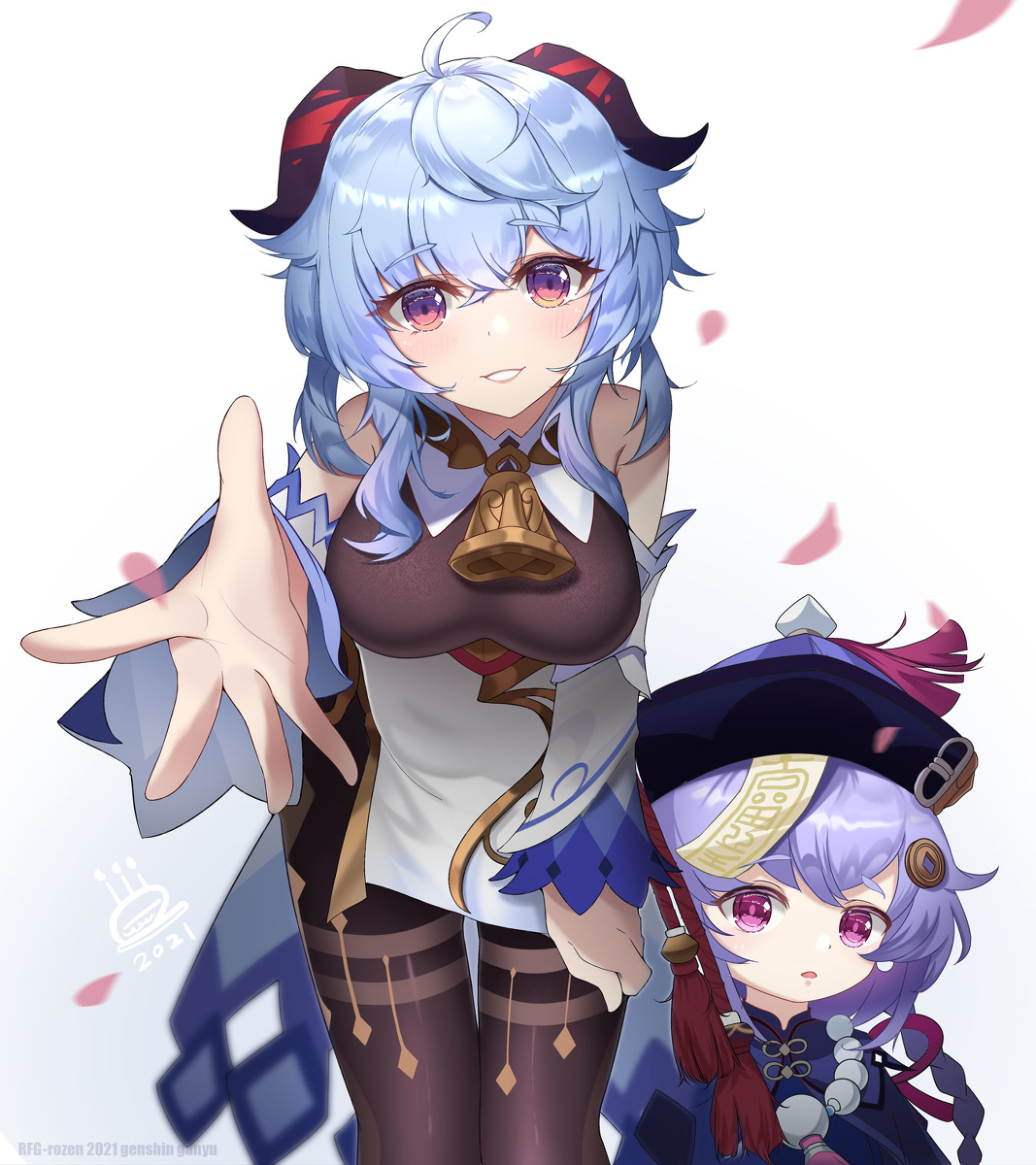 This is a pixiv picture whose title is 甘雨.