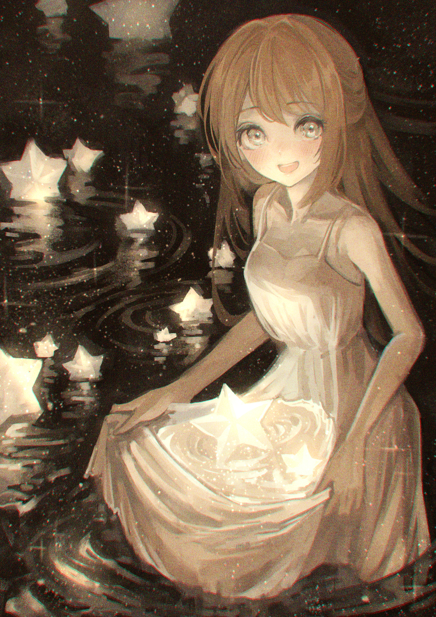 This is a pixiv picture whose title is 星集めの少女.