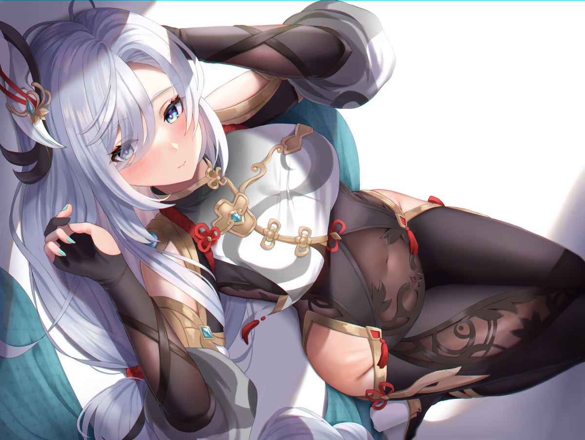 This is a pixiv picture whose title is 申鶴.