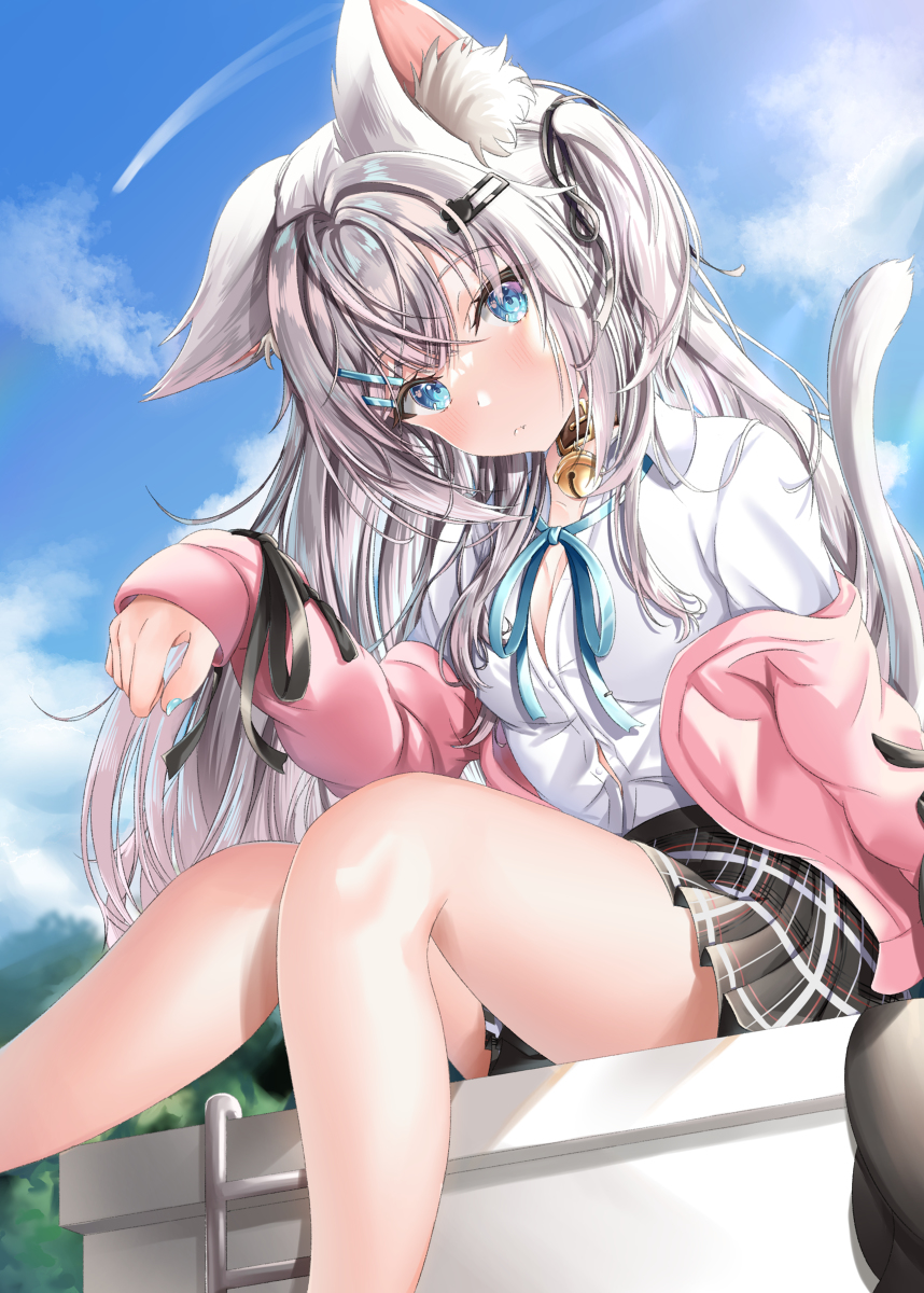 This is a pixiv picture whose title is 制服猫ちゃん.