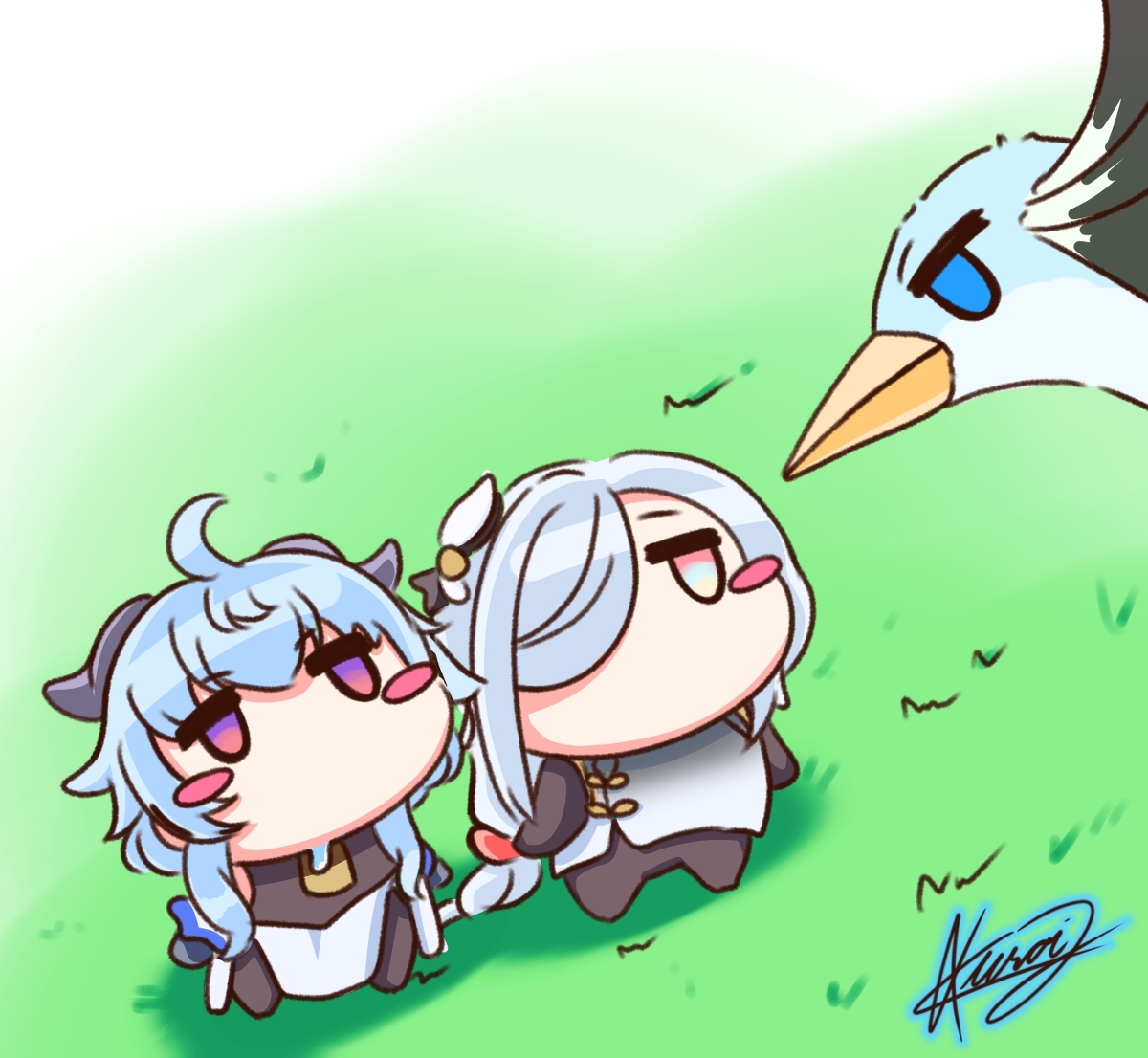 This is a pixiv picture whose title is 🐷❄️🐷.