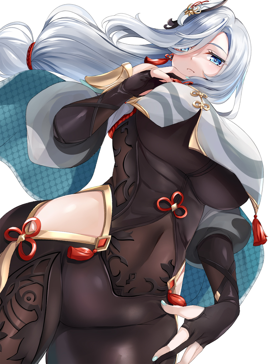 This is a pixiv picture whose title is 申鶴.