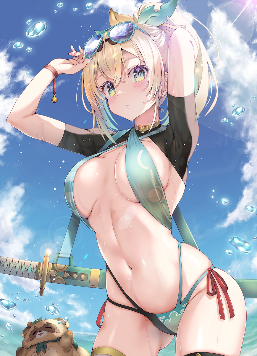 This is a pixiv picture whose title is 水着風真いろはさん.