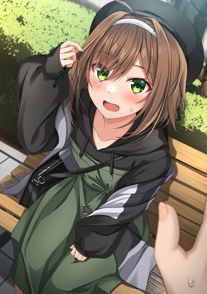 This is a pixiv picture whose title is 「えっと……まだ待ち合わせ1時間前ですよね…？」.