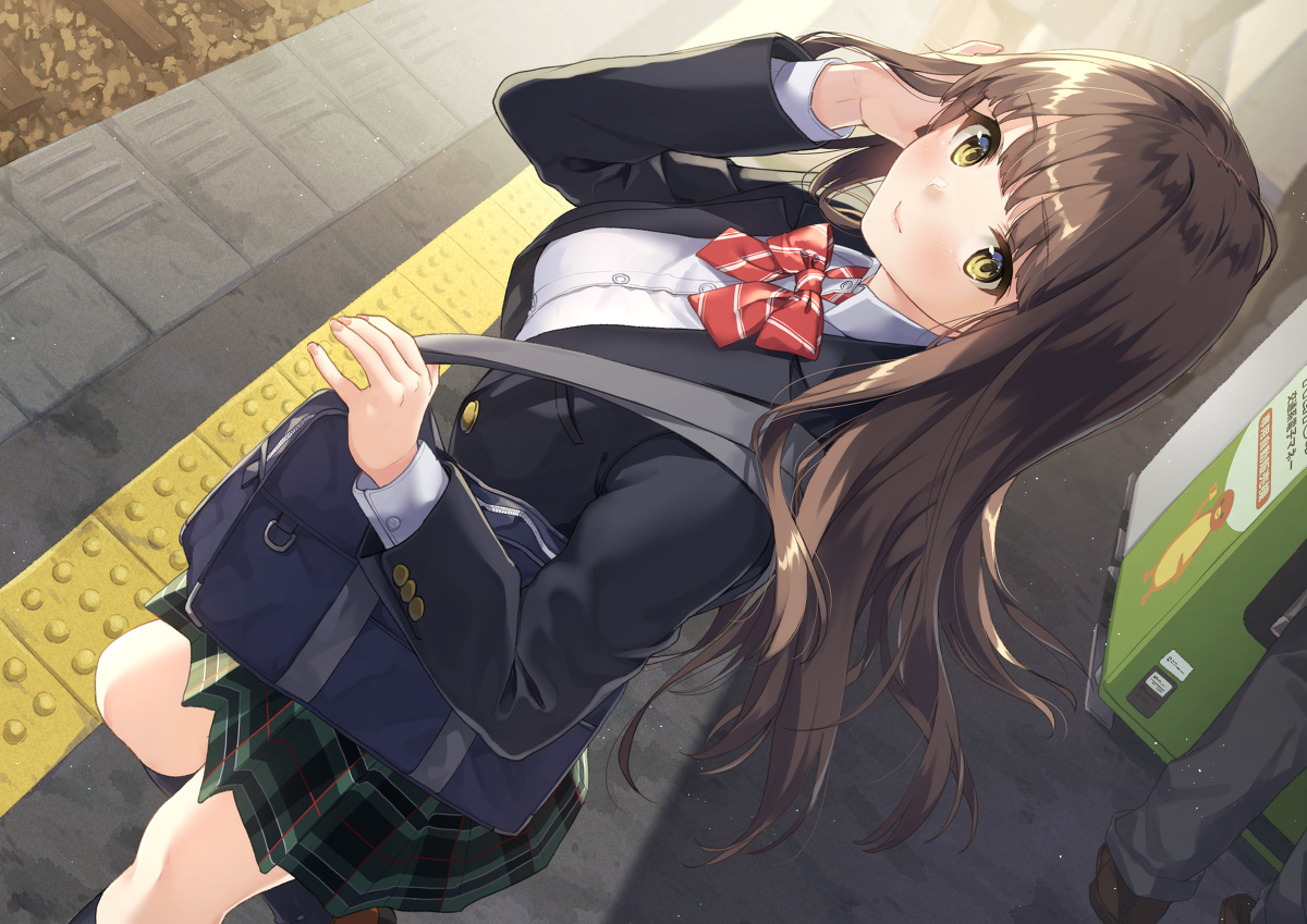 This is a pixiv picture whose title is 先生も帰りこっち方向なんですね.