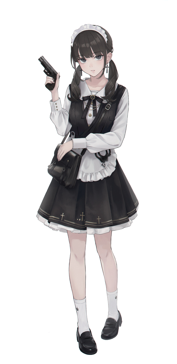 This is a pixiv picture whose title is MAID GUN.