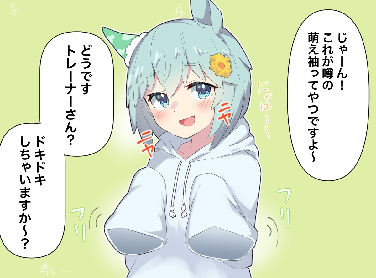 This is a pixiv picture whose title is 萌え袖セイちゃん.