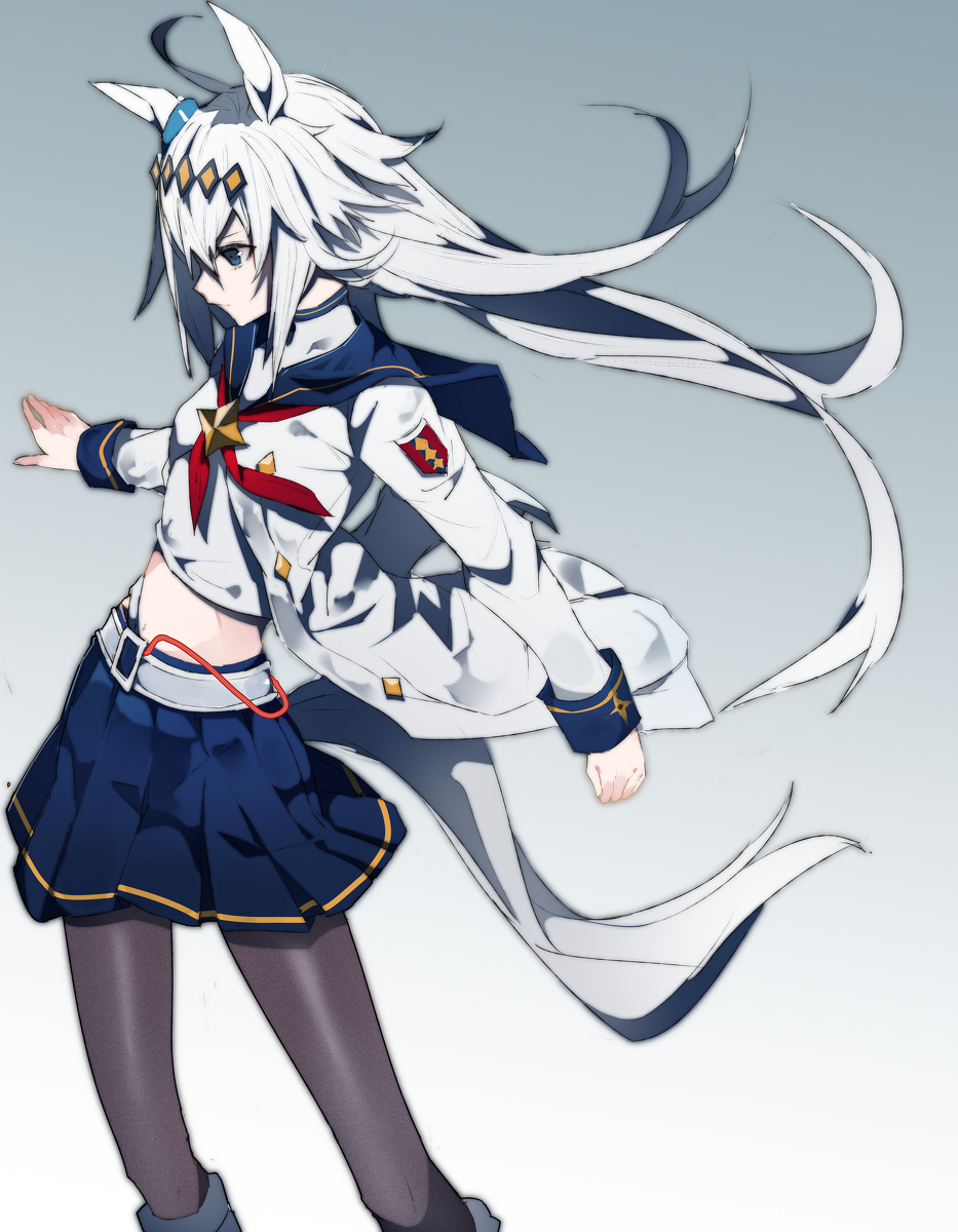 This is a pixiv picture whose title is 芦毛の怪物.